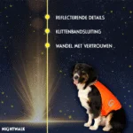 Kamizelka bezpieczeństwa dla psa z elementami odblaskowymi i zapięciem na rzep, pomarańczowa, M – Nightwalk Safety Vest - obrazek 3
