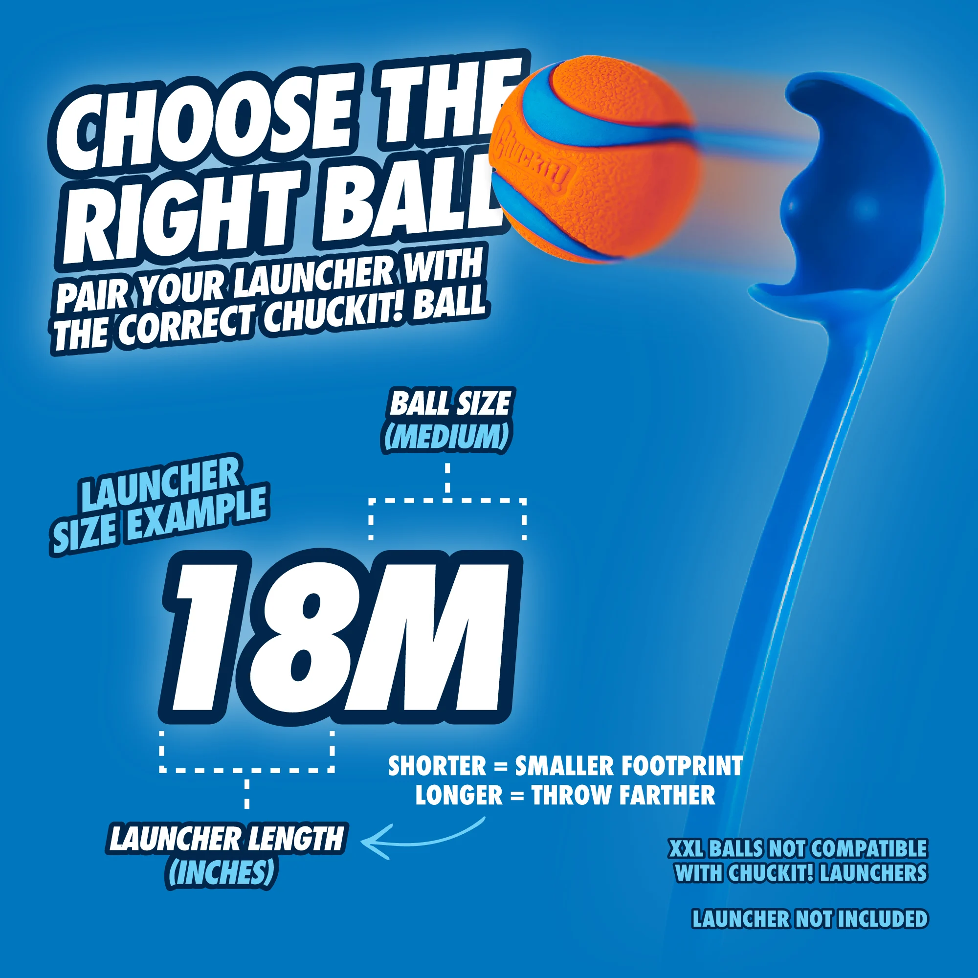 Wyrzutnia do piłek z piłką, 45 cm – Chuckit! Junior Ball Launcher - obrazek 4