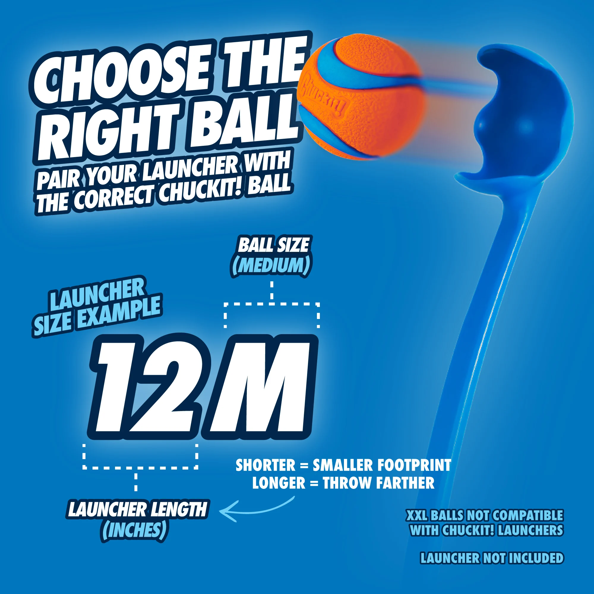 Wyrzutnia do piłek dla psa M z piłką tenisową, 63 cm – Chuckit! Sport Launcher - obrazek 4