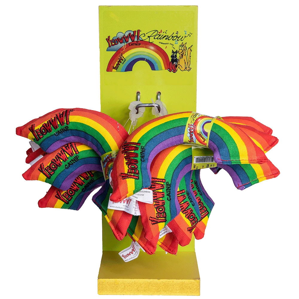 Zabawka dla kota tęcza z kocimiętką, 12 sztuk po 15 cm – Yeowww! Rainbow Display - obrazek 1