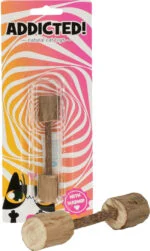 Drewniana zabawka dla kota w kształcie hantla z MADNIP – Addicted! Wood Dumbell