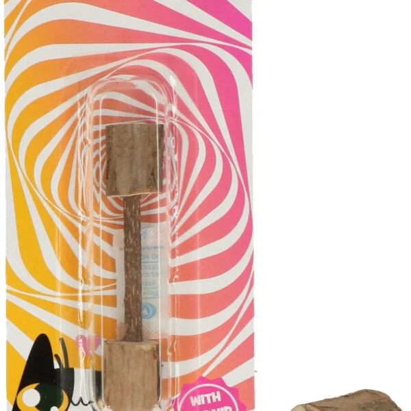 Drewniana zabawka dla kota w kształcie hantla z MADNIP – Addicted! Wood Dumbell