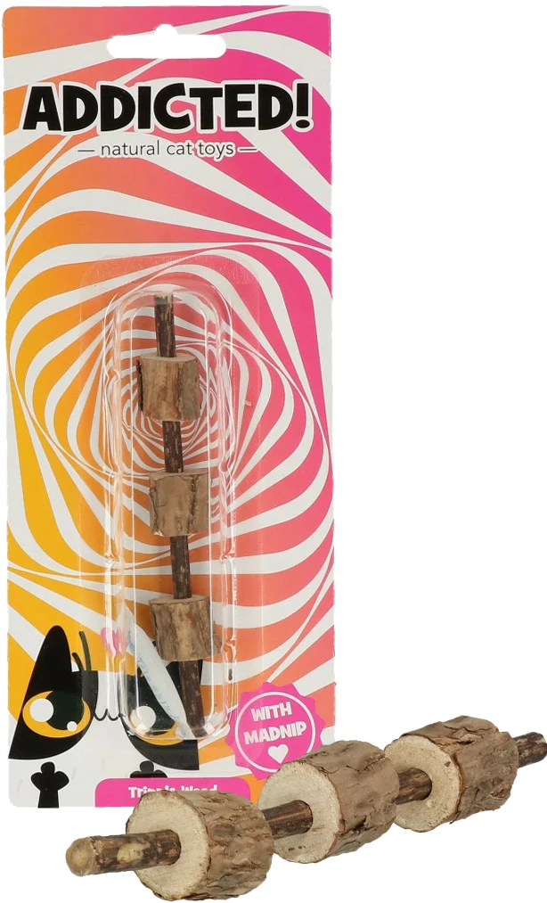 Drewniana zabawka dla kota z MADNIP – Addicted! Triple Wood - obrazek 1