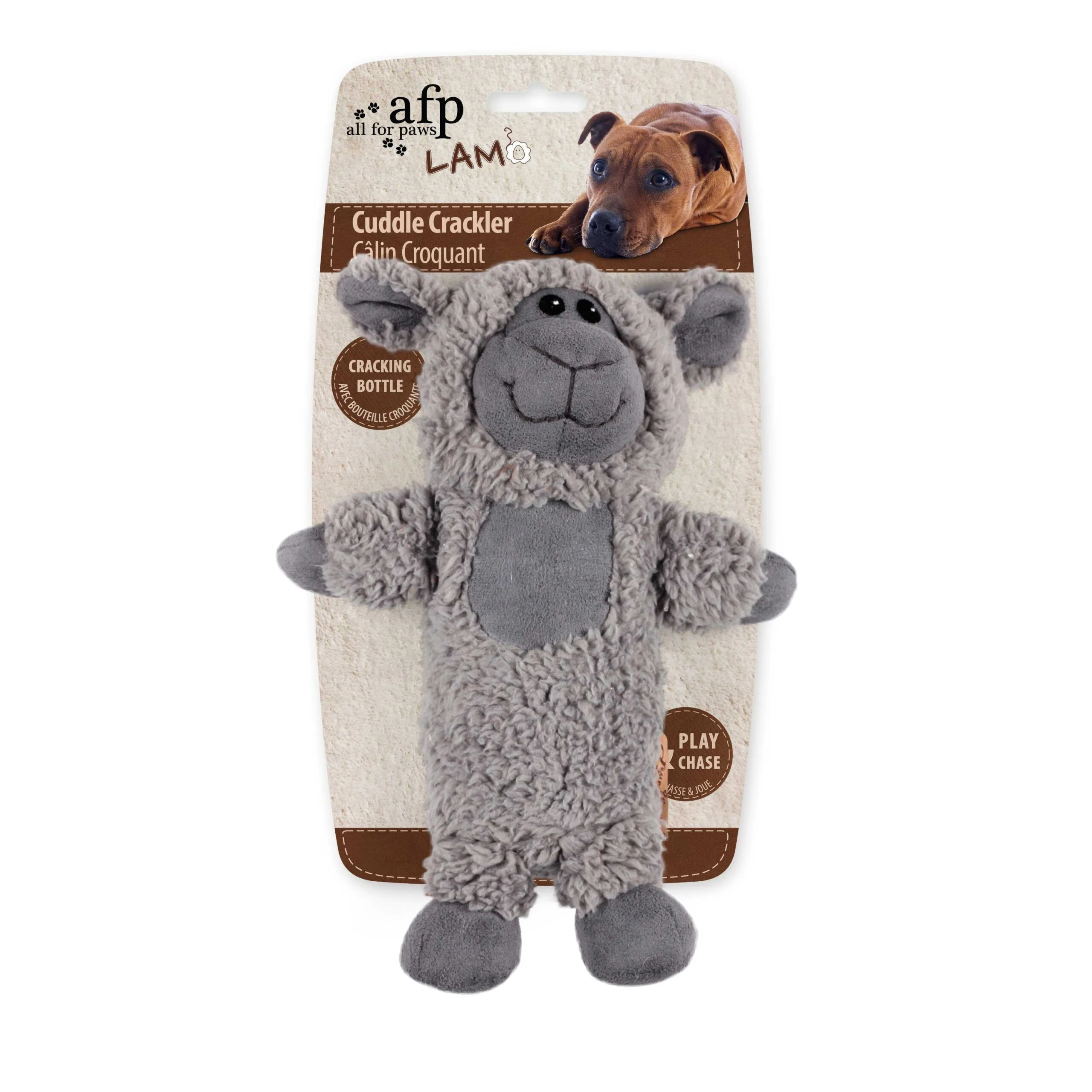 Zabawka dla psa z imitacji polaru z trzaskającą butelką, 27,5 x 18,5 x 9,7 cm – AFP Lambswool - Cuddle Crackler - obrazek 2