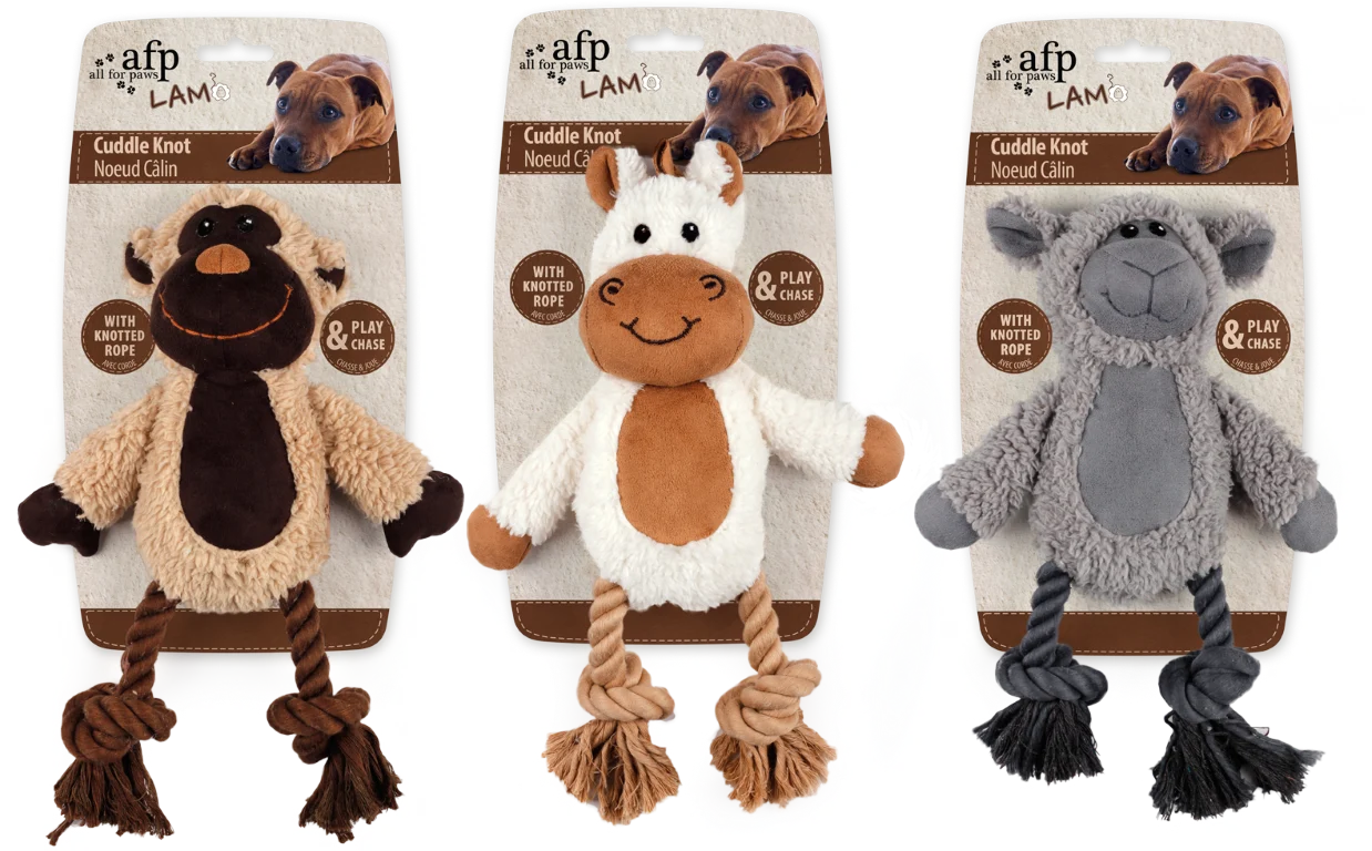 AFPH03109.png Pluszowa zabawka dla psa ze sznurem do przeciągania i piszczałką – AFP Lambswool - Cuddle Knot - obrazek 1