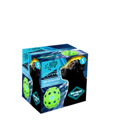 Piłka dla psa w kształcie piłki nożnej z migającym światłem i otworami – AFP K-Nite Light Up Soccer Ball Small
