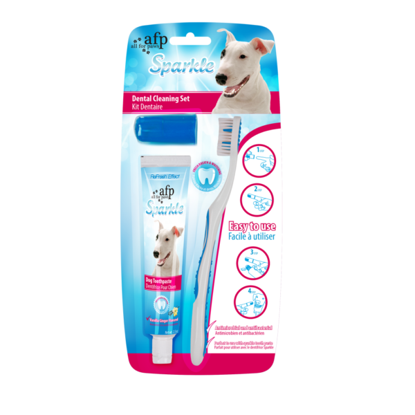 Zestaw do higieny jamy ustnej psa ze szczoteczką i pastą do zębów, 60 g – AFP Sparkle Combo Pack