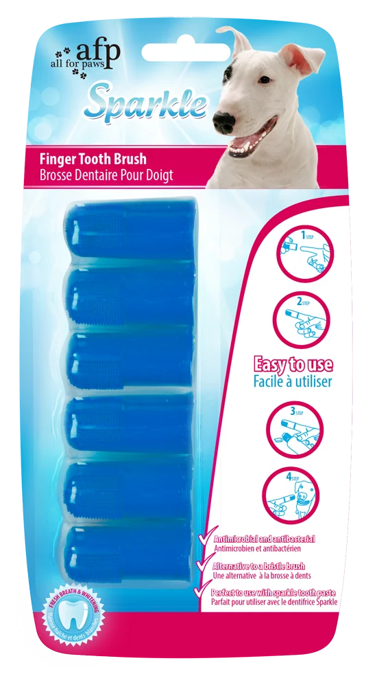 Szczoteczki nakładane na palec, 6 sztuk – AFP Sparkle Finger Brush - obrazek 1
