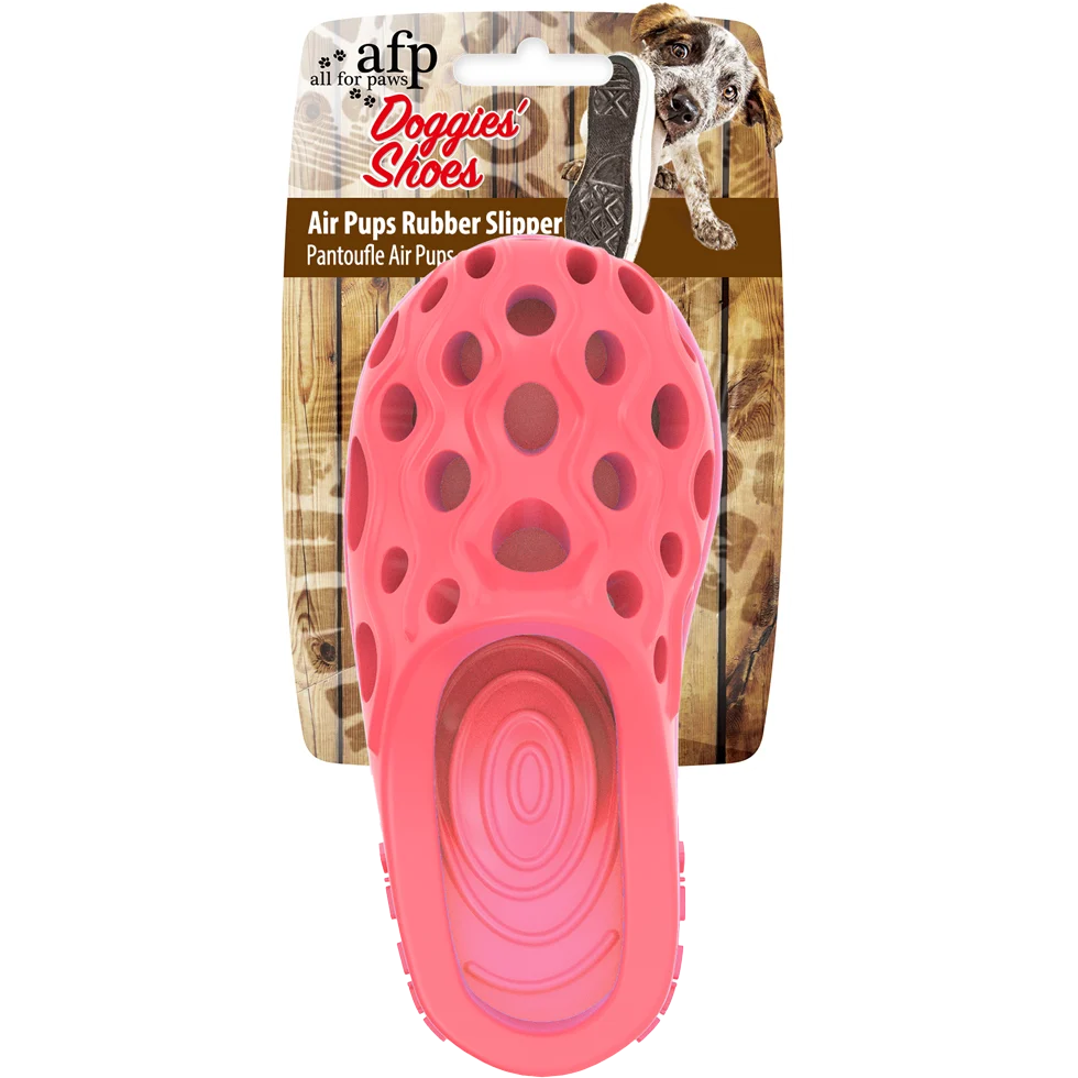 Gryzak kapcie z gumy z piszczałką ultradźwiękową, S 11 x 5 cm – AFP Doggies' Shoes - Air Pups Slipper - obrazek 1