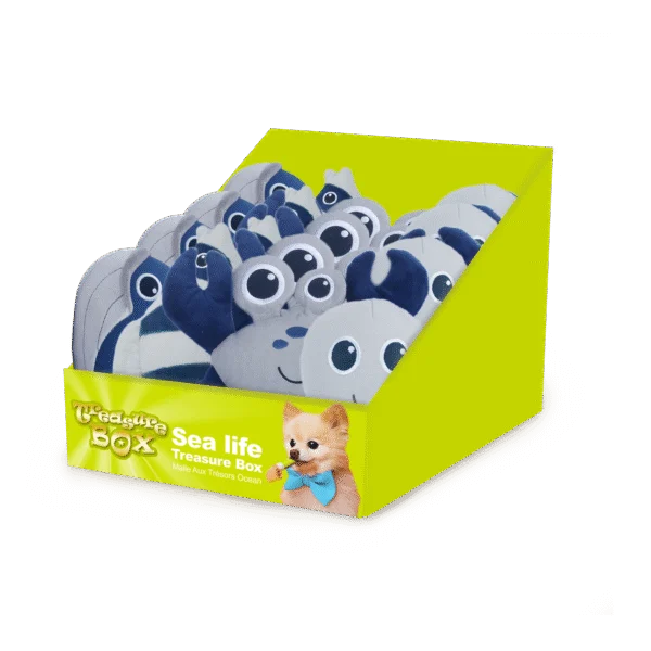 Ekspozytor z pluszakami i zabawkami dla psa, 12 sztuk – AFP Treasure Box Sea Life