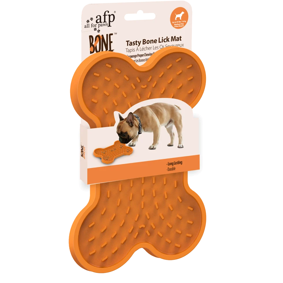 Mata do lizania dla psów z wypukłym wzorem i przyssawkami, 20 x 14 cm – AFP Bone Appetit - Tasty Bone Lick Mat S - obrazek 1