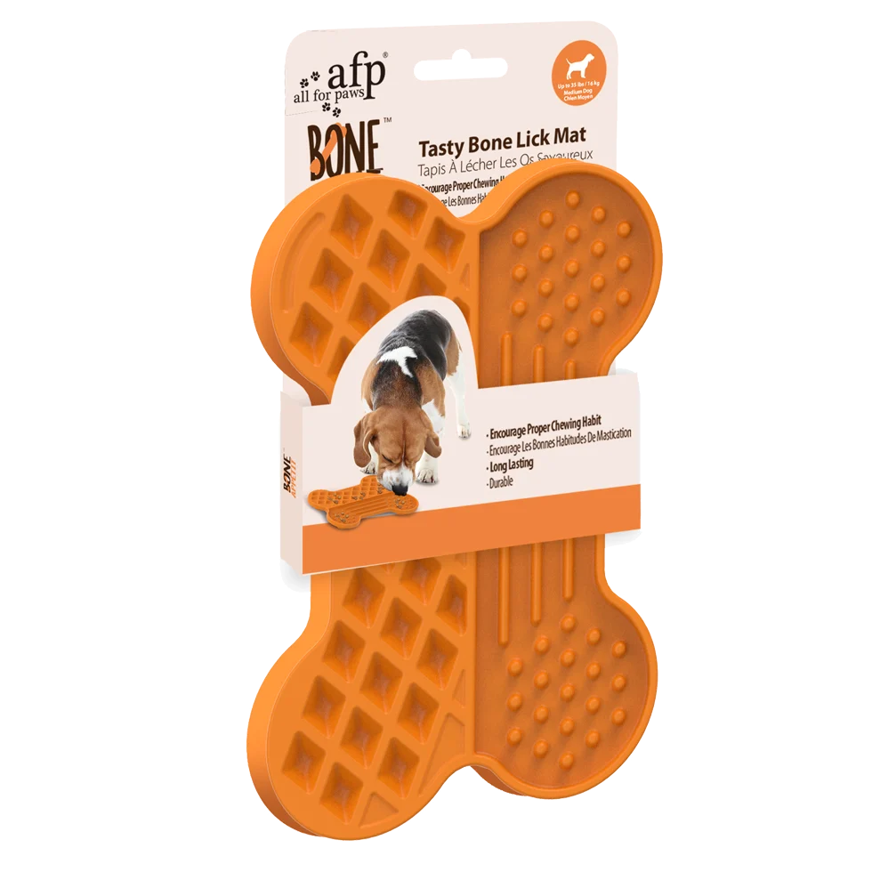 Mata do lizania dla psa z wypukłą fakturą i przyssawkami, 28 x 19 cm – AFP Bone Appetit - Tasty Bone Lick Mat L - obrazek 1