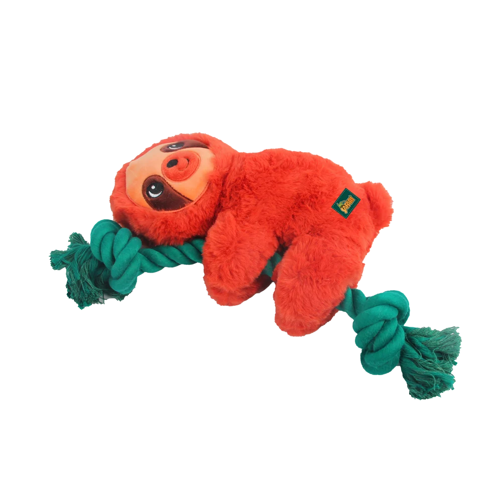 Pluszowa zabawka dla psa ze sznurami i piszczałką, 31 x 17,5 x 6 cm – AFP Safari - Rope Cuddle Leniwiec - obrazek 2