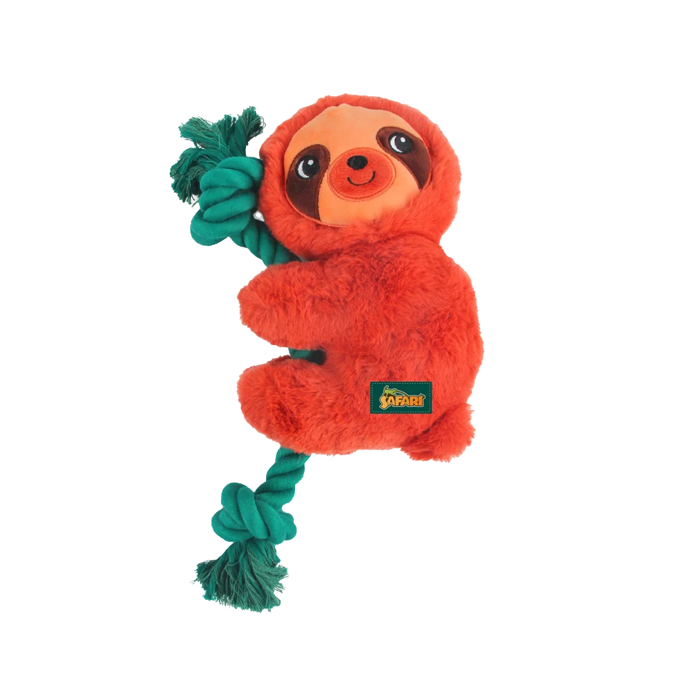 Pluszowa zabawka dla psa ze sznurami i piszczałką, 31 x 17,5 x 6 cm – AFP Safari - Rope Cuddle Leniwiec - obrazek 3