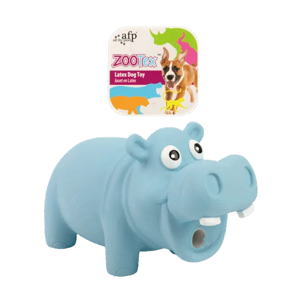 Lateksowa zabawka dla psa z piszczałką, rozmiar S – AFP ZooTex Hector the Hippo