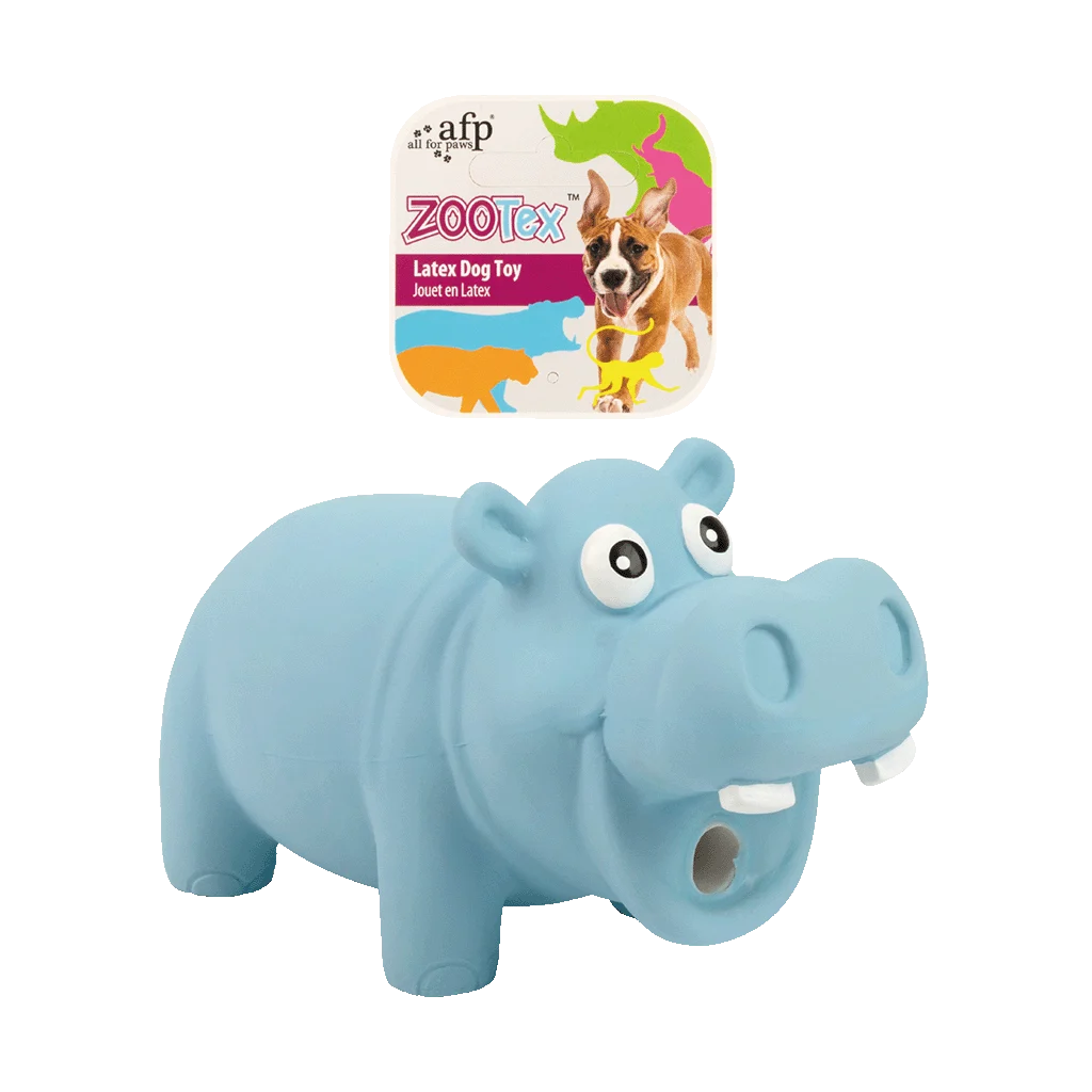 Lateksowa zabawka dla psa z piszczałką, rozmiar S – AFP ZooTex Hector the Hippo - obrazek 1