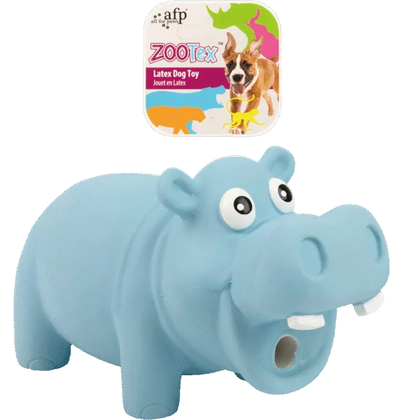 Lateksowa zabawka dla psa z piszczałką, rozmiar L – AFP ZooTex Hector the Hippo