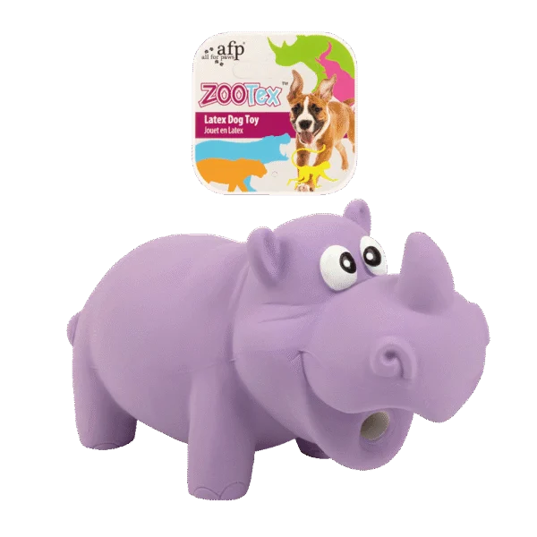 Lateksowa zabawka dla psa z piszczałką, rozmiar S – AFP ZooTex Reginald the Rhino
