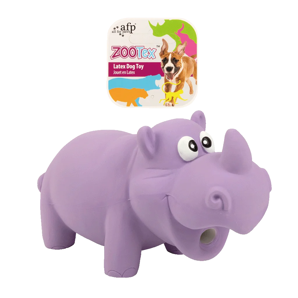 Lateksowa zabawka dla psa z piszczałką, rozmiar S – AFP ZooTex Reginald the Rhino - obrazek 1