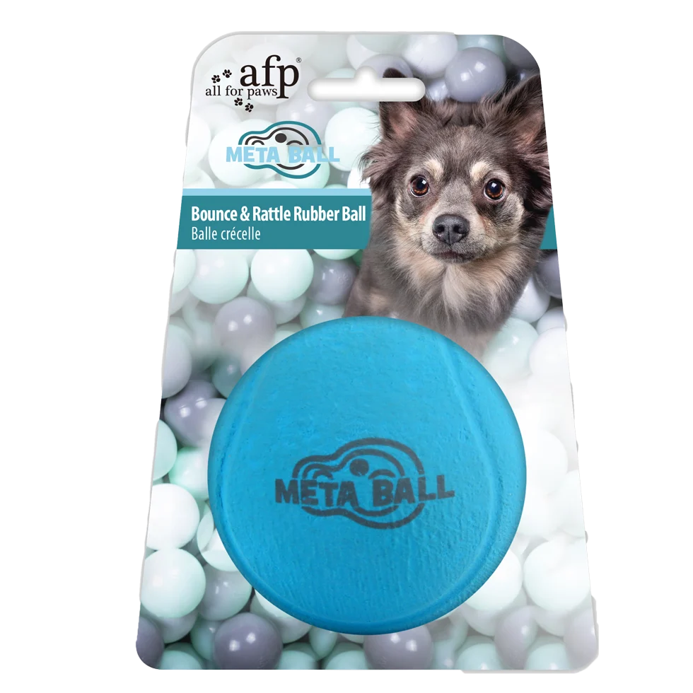 Gumowa piłka dla psa z grzechotką, ø 6,3 cm – AFP Meta Ball Bounce & Rattle Ball - obrazek 1