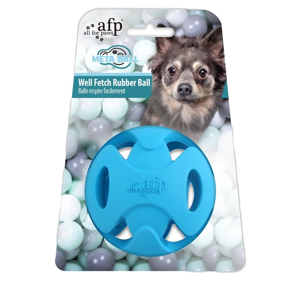 Piłka dla psa z otworami do aportowania, ø 6,3 cm – AFP Meta Ball Well Fetch Ball - obrazek 1