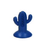 Gumowa zabawka do gryzienia w kształcie kaktusa z przyssawką, S, niebieska, 6,4 x 8,4 x 6,5 cm – AFP Dental Chews - Dental Cactus - obrazek 2