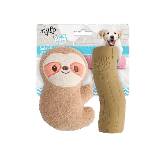 Set puppyspeelgoed met knuffel en piepers, 2 stuks – AFP Little Buddy 2-Pack Toy Cuddle Sloth
