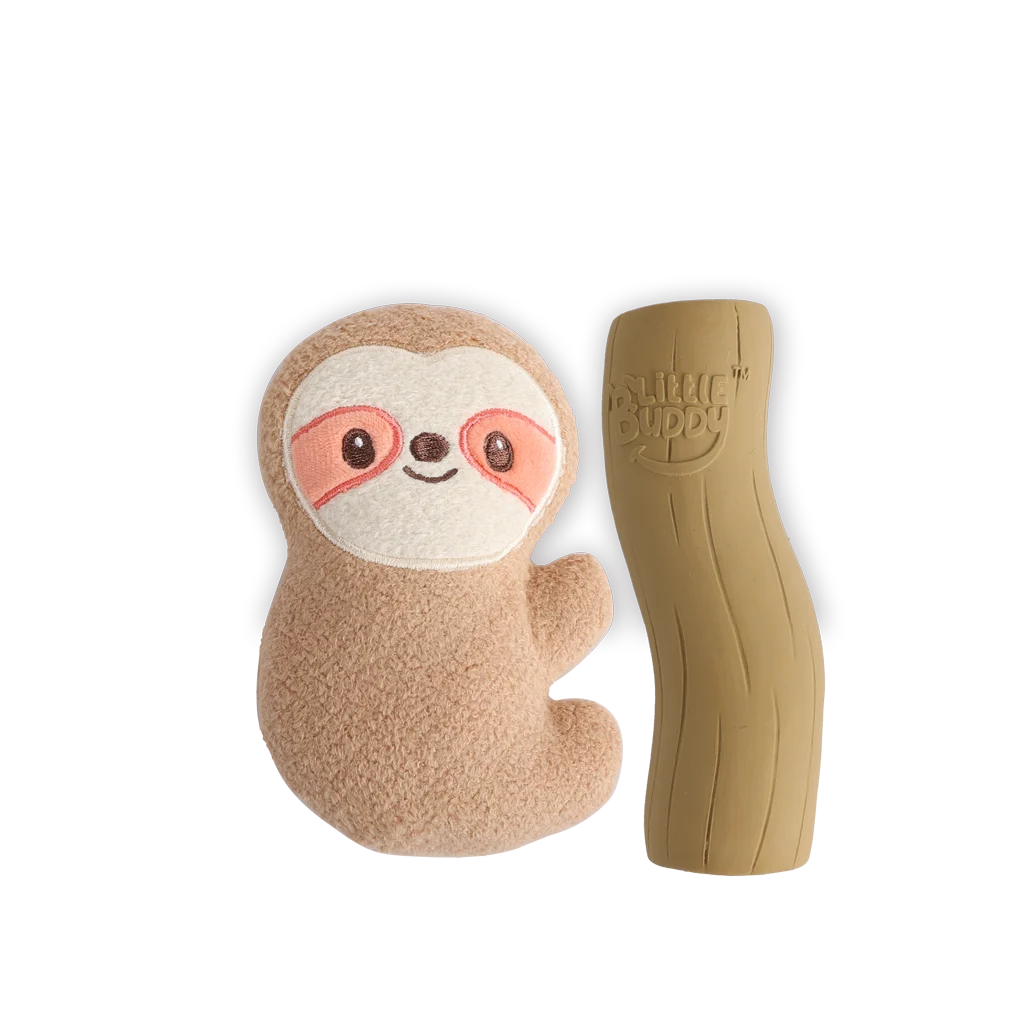 Set puppyspeelgoed met knuffel en piepers, 2 stuks – AFP Little Buddy 2-Pack Toy Cuddle Sloth - obrazek 2