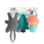 Zestaw zabawek dla szczeniaka: 2 pluszaki i piszczałka, 3 sztuki – AFP Little Buddy 3-Pack Toy Woodland