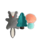 Zestaw zabawek dla szczeniaka: 2 pluszaki i piszczałka, 3 sztuki – AFP Little Buddy 3-Pack Toy Woodland - obrazek 2