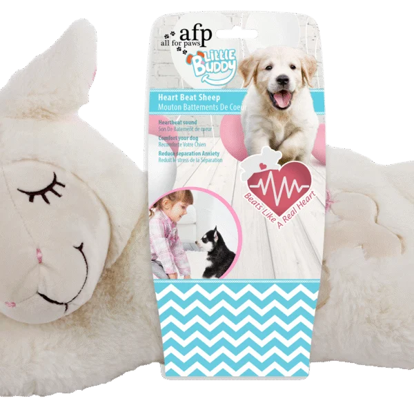 Pluszowa owca dla psa z funkcją bicia serca, 36 x 18 cm – AFP Little Buddy - Heart Beat Sheep