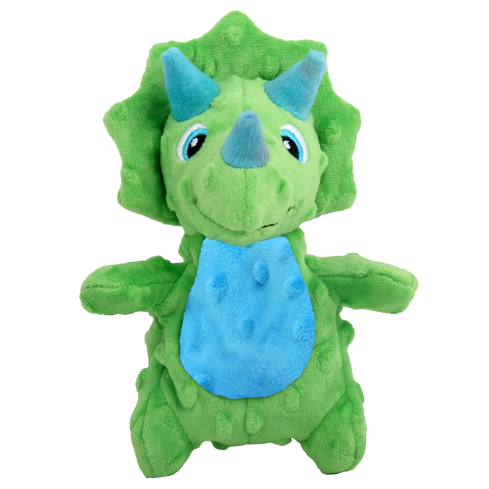 Pluszak dla psa z piszczałką i szeleszczącym materiałem, ok. 18 cm – AFP My T-Rex Thomas the Mini Triceratops S - obrazek 2