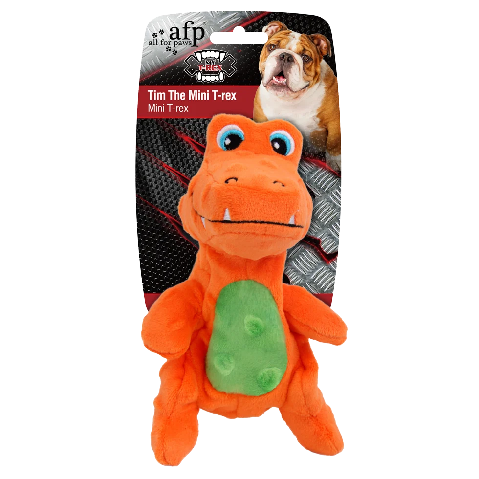 Pluszowa zabawka dla psa z piszczałką i szeleszczącym materiałem, ok. 18 cm – AFP My T-Rex Tim the Mini T-Rex S - obrazek 1