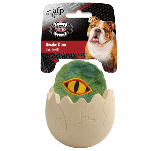 Zabawka dla psa z miejscem na przysmaki, 8 x 8 x 10,3 cm – AFP My T-Rex Awake Dino