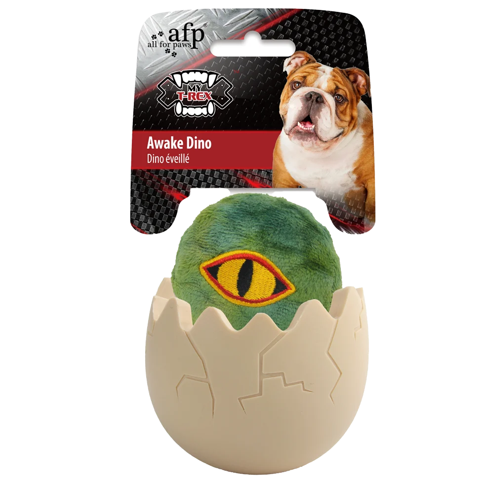 Zabawka dla psa z miejscem na przysmaki, 8 x 8 x 10,3 cm – AFP My T-Rex Awake Dino - obrazek 1