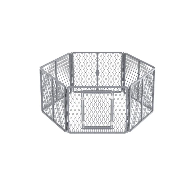 Wybieg dla psa do domu i na zewnątrz, 6 paneli, 155 x 140 x 66 cm – AFP Dog Play Pen