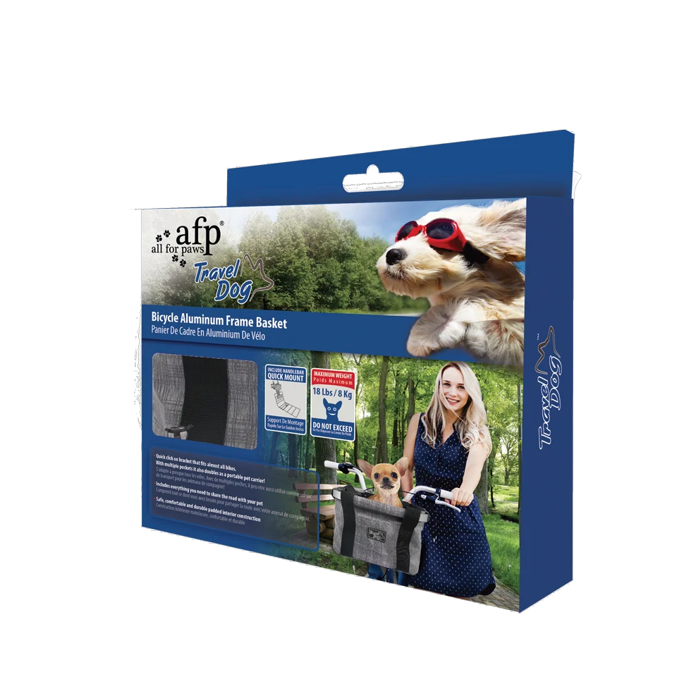 Koszyk rowerowy dla psa z mocowaniem do kierownicy, do 8 kg – AFP Travel Dog - Easy-go Bicycle Pet Basket - obrazek 1