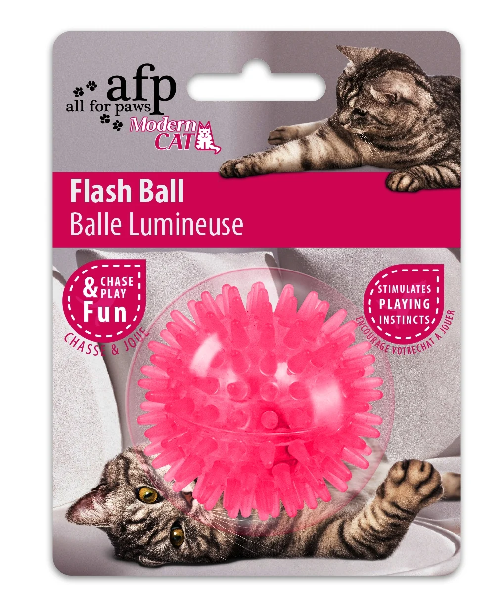 Gumowa piłka dla kota, miga podczas ruchu, 5 cm – AFP Modern Cat Flash Ball - obrazek 3
