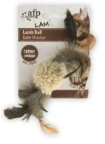 Piłeczka dla kota z kocimiętką i dźwiękiem ptaka, 5 x 5 x 3 cm – AFP Lambswool Lamb Ball - obrazek 2