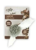 Piłeczka dla kota z kocimiętką i dźwiękiem ptaka, 5 x 5 x 3 cm – AFP Lambswool Lamb Ball - obrazek 4