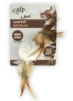 Piłeczka dla kota z kocimiętką i dźwiękiem ptaka, 5 x 5 x 3 cm – AFP Lambswool Lamb Ball - obrazek 3
