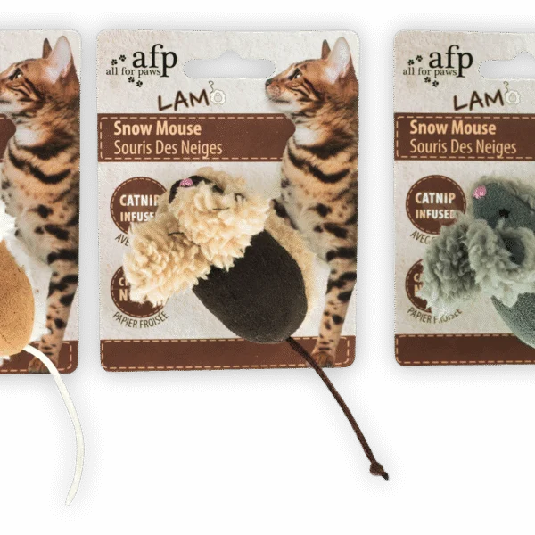 Myszki dla kota z kocimiętką, 3 sztuki – AFP Lambswool Snow Mouse