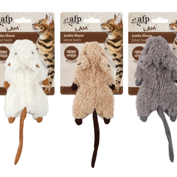 Myszka dla kota z kocimiętką i szeleszczącym plastikiem – AFP Lambswool - Jumbo Mouse