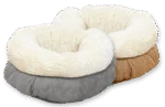 Pluszowe legowisko dla psa w kształcie donuta, beżowe, 45 x 45 x 25 cm – AFP Lambswool Donut Bed - obrazek 5