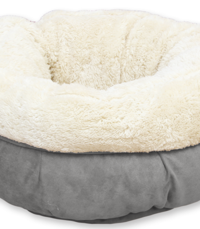 Okrągłe legowisko z pluszu dla psa, szare, 45 x 45 x 25 cm – AFP Lambswool Donut Bed