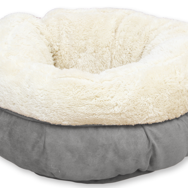 Okrągłe legowisko z pluszu dla psa, szare, 45 x 45 x 25 cm – AFP Lambswool Donut Bed