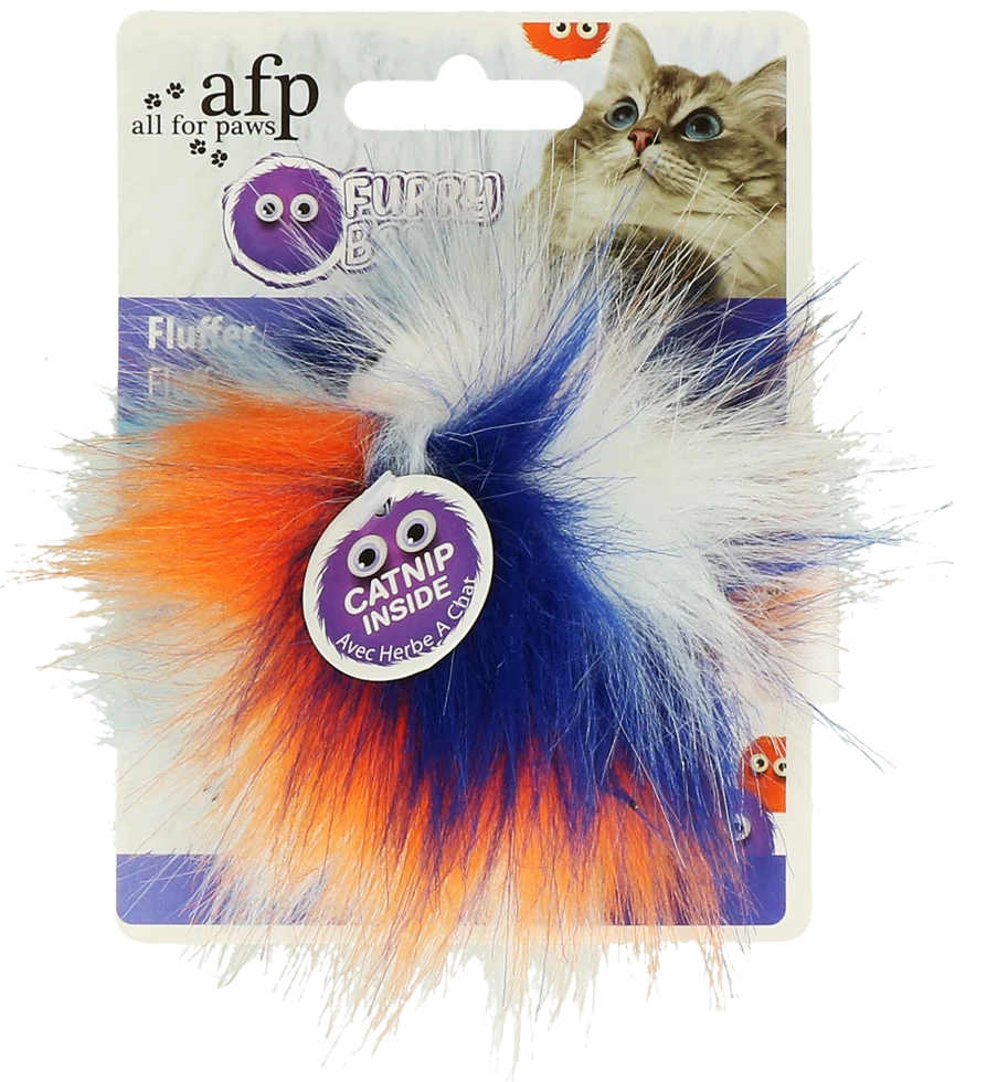 AFPK02803.png Piłeczka dla kota z kocimiętką, Ø 5 cm, pomarańczowa – AFP Furry Ball - Fluffy Ball - obrazek 1