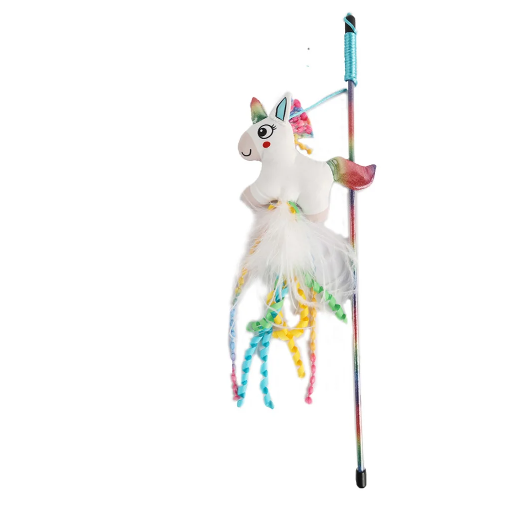 Wędka dla kota z jednorożcem i kocimiętką – AFP Catoon Unicorn Wand - obrazek 2