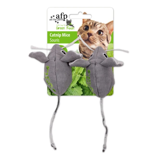 Myszki dla kota z kanadyjską kocimiętką, 7 cm, 2 sztuki – AFP Green Rush - Catnip Mice