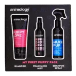 Zestaw do pielęgnacji szczeniąt: szampon, mgiełka do ciała i spray do sierści, 3 produkty – Animology My First Puppy Pack